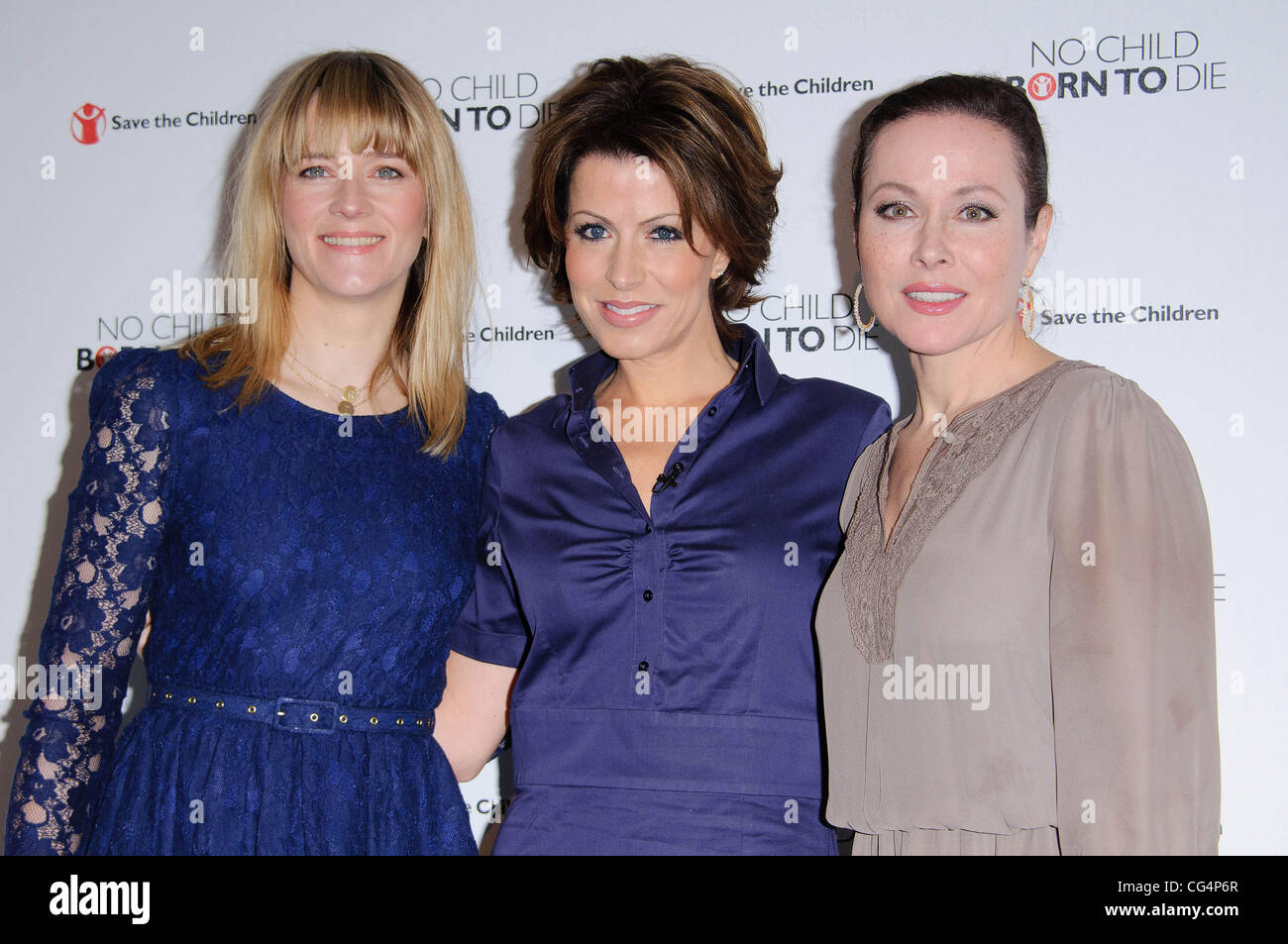 Edith Bowman, Natasha Kaplinsky and Amanda Mealing Save the Children's 'No Child Born to Die' campaign Photocall held at the Lincoln Centre London, England - 24.01.11 Stock Photo