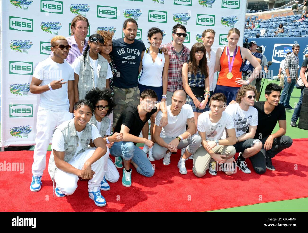 25th Aug 2012. Mindless Behavior, Brad Richards, Rachel Crow, Susie Castillo, Adam Young, Carly Rae Jepsen, Matthew Morrison, Missy Franklin, The Wanted in attendance for 2012 Arthur Ashe Kids' Day, USTA Billie Jean King National Tennis Center, Flushing, NY August 25, 2012. Photo By: Derek Storm/Everett Collection Stock Photo