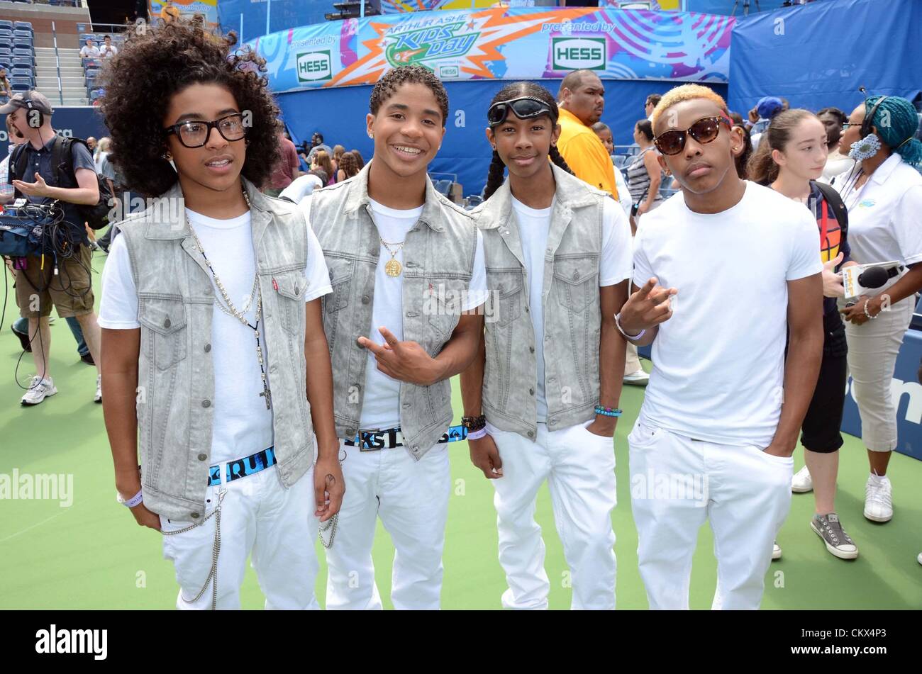 25th Aug 2012. Mindless Behavior, Princeton, Roc Royal, Ray Ray, Prodigy in attendance for 2012 Arthur Ashe Kids' Day, USTA Billie Jean King National Tennis Center, Flushing, NY August 25, 2012. Photo By: Derek Storm/Everett Collection Stock Photo