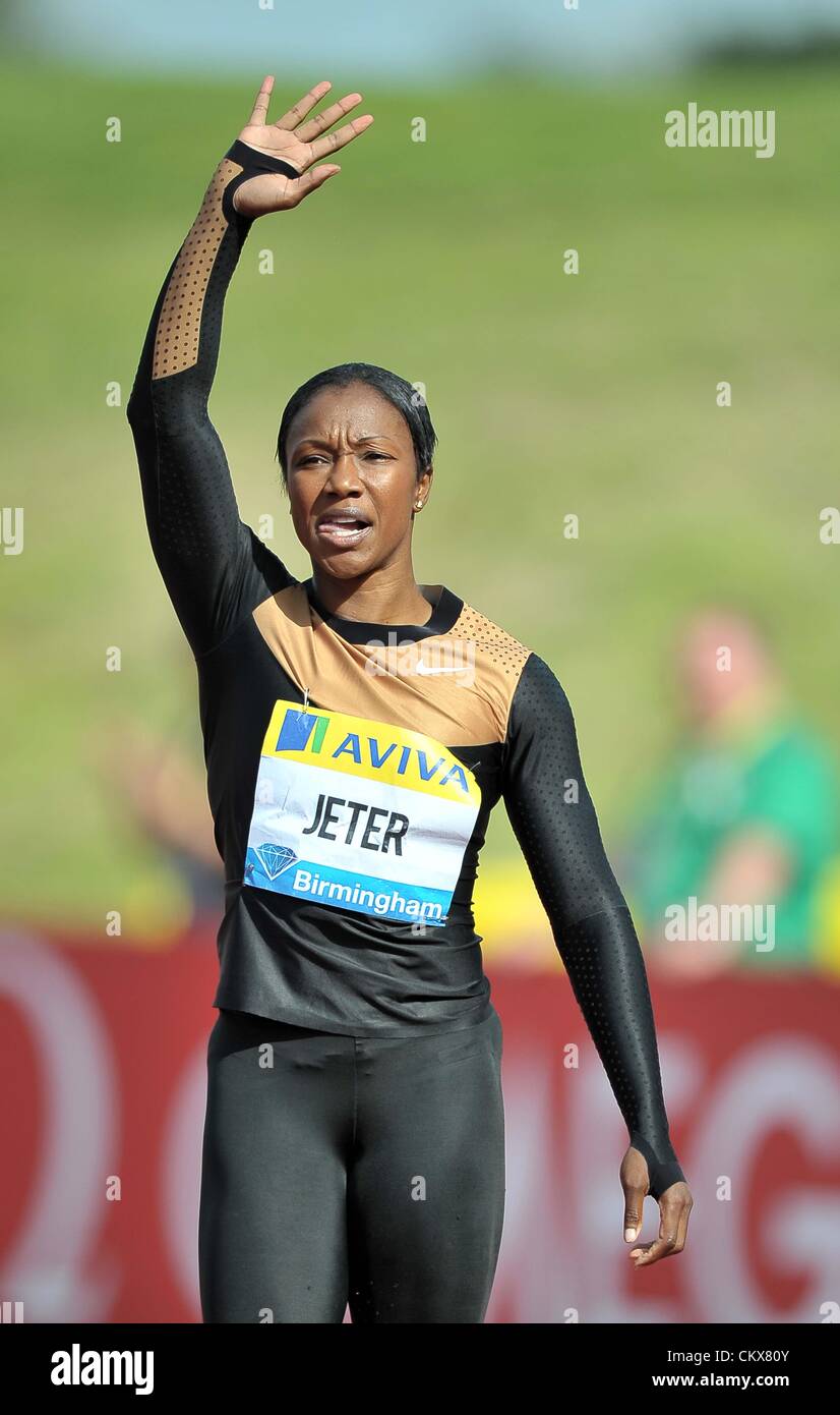 26th Aug 2012. Birmingham Alexander Stadium, Birmungham, UK, Sunday. 26/08/2012. Diamond League Athletics. Aviva Series. Carmelita Jeter (USA, United States of America). Stock Photo