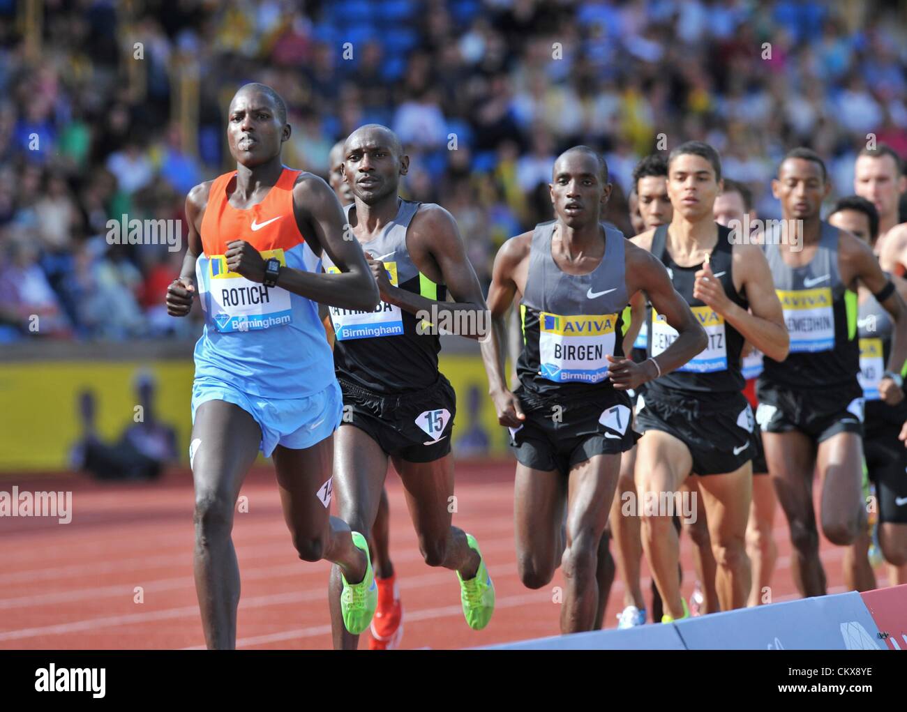 26th Aug 2012. 26.08.2012 Birmingham, England.1500m action during the Diamond League Athletics Meeting from the Alexander Stadium. Stock Photo