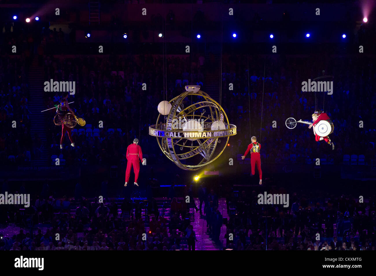 Stratford, London, UK. 29th Aug 2012. The Opening Ceremony of the London 2012 Paralympic Games at the Olympic Stadium in Stratford.  Credit:  Action Plus Sports Images / Alamy Live News Stock Photo