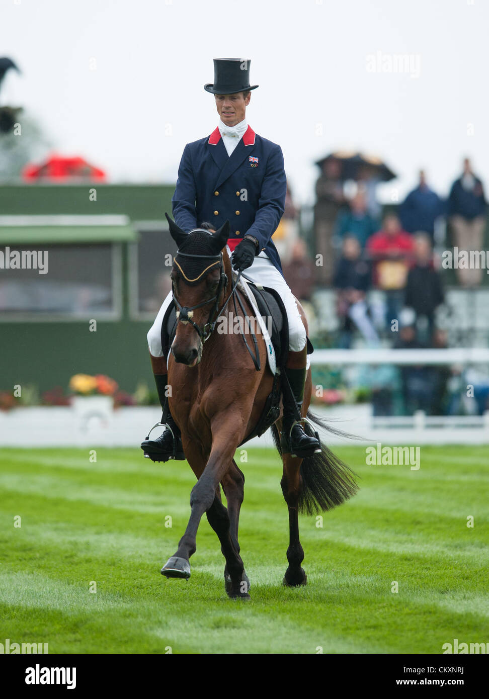 Burghley House, Stamford, UK. 30th Aug 2012. Olympic Silver medallist William Fox-Pitt and Seacookie - Burghley House, Stamford, UK - The Dressage phase,  Land Rover Burghley Horse Trials,30th August 2012 Credit:  Nico Morgan / Alamy Live News Stock Photo