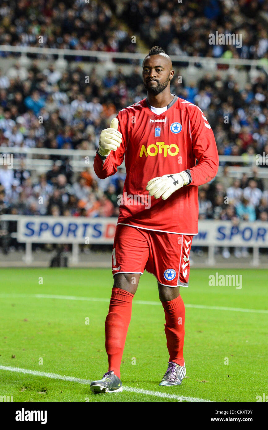 Newcastle, England. 30th Aug 2012. Atromitos Goal Keeper, Charles Itandje in action during the Europa League Qualifying 2nd leg tie between Newcastle United and Atromitos from St James Park. Stock Photo