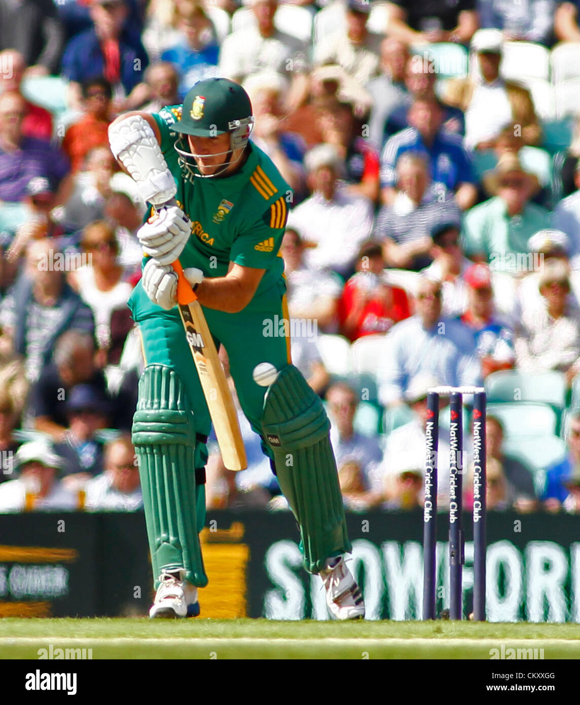 London, UK. Friday 31st August 2012. South Africa's Graeme Smith batting during the 3rd Nat West one day international cricket match between  England and South Africa and played at The Kia Oval Cricket Ground. Stock Photo