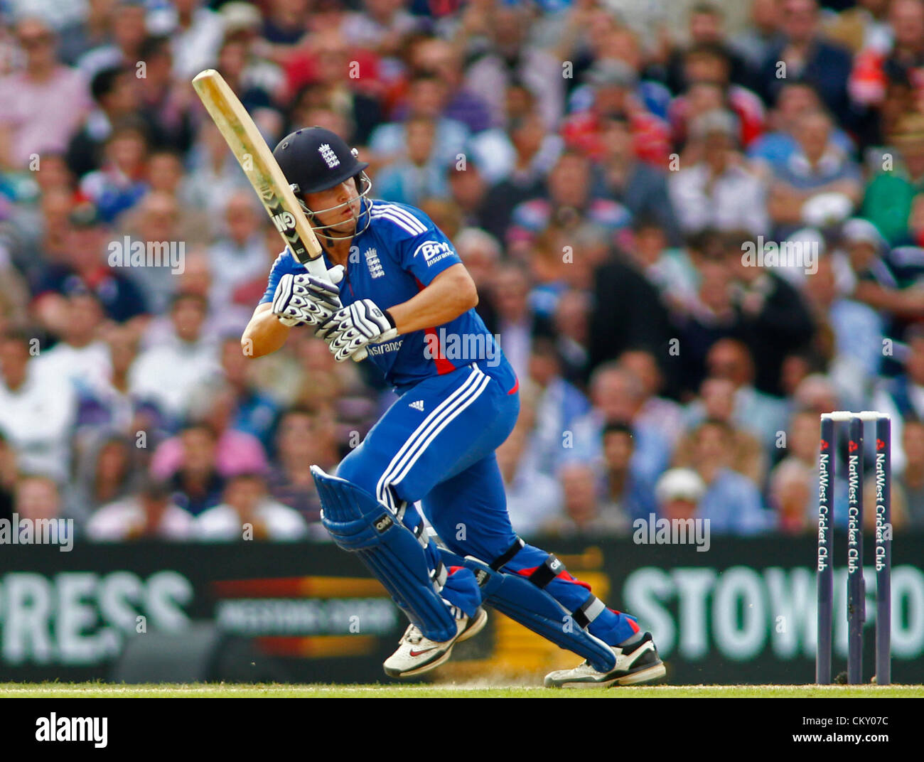 31/08/2012 London, England. England's Jonathan Trott during the 3rd Nat West one day international cricket match between  England and South Africa and played at The Kia Oval Cricket Ground: Mandatory credit: Mitchell Gunn Stock Photo