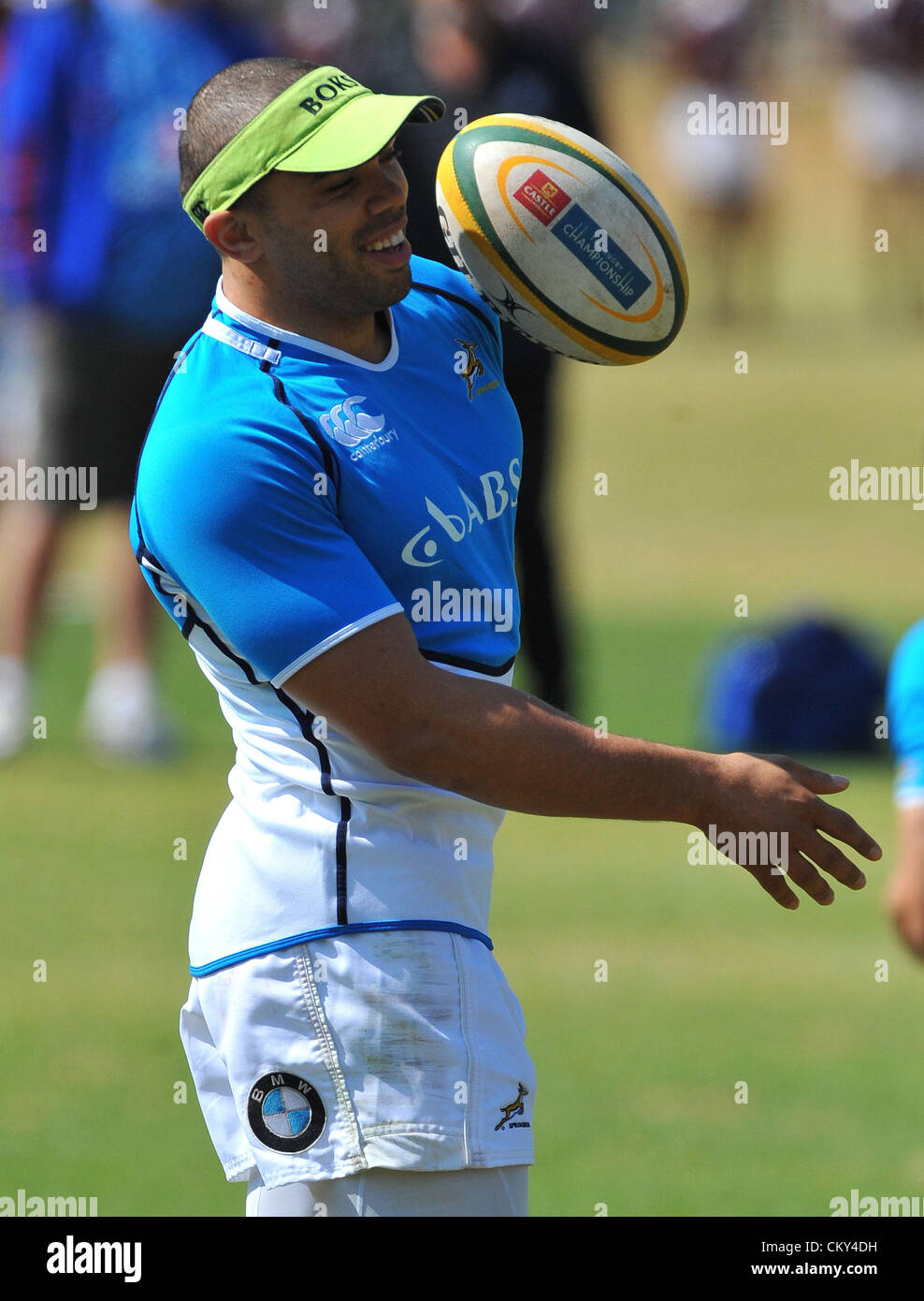 JOHANNESBURG, SOUTH AFRICA - SEPTEMBER 01, Bryan Habana during the South African national rugby team field session and media conference at KES on September 01, 2012 in Johannesburg, South Africa Photo by Duif du Toit / Gallo Images Stock Photo