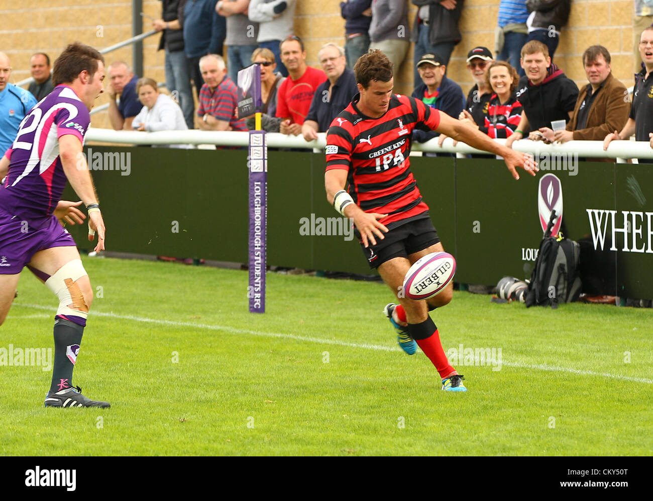 01.09.2012. Loughborough, England. Blackheaths Lee Covington in action