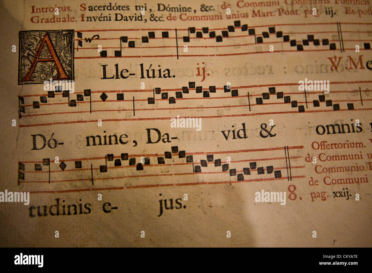 Saint Nicolas de Veroce (Upper Savoy,France) : Museum of sacred arts - Exposition of the 'treasure' : Neumes Stock Photo