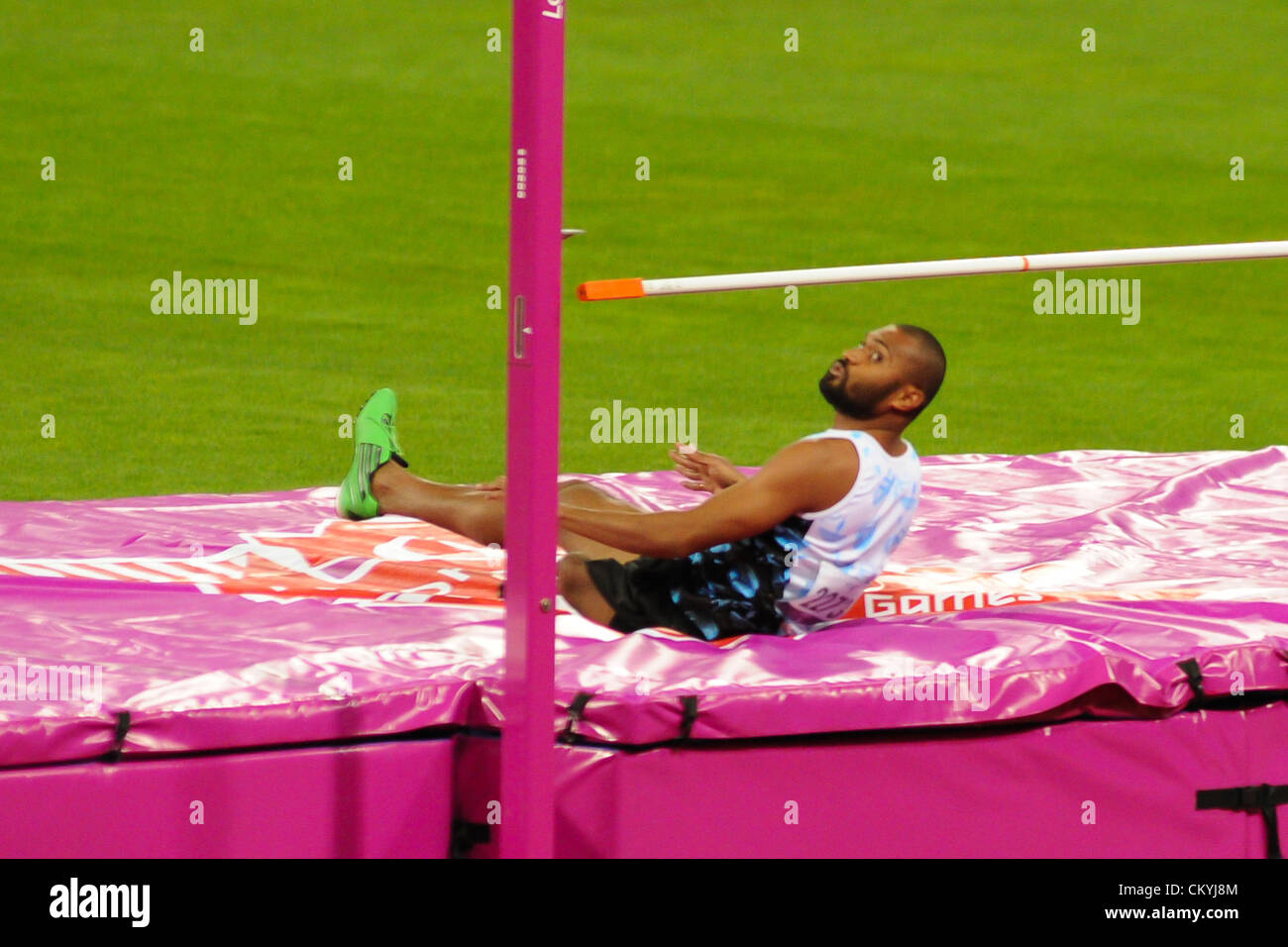 03.09.2012 London, England. Olympic Stadium. Men's High Jump F42 Final ...