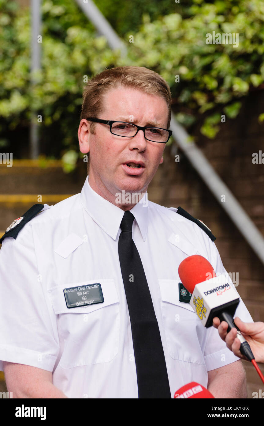4th September 2012, Belfast - Assistant Chief Constable Will Kerr, holds a press conference Stock Photo