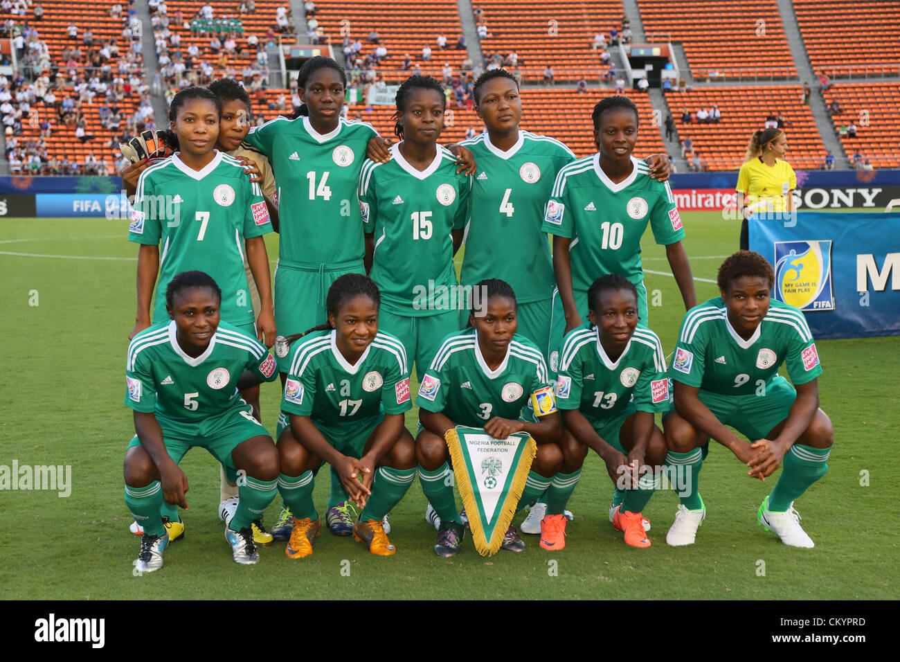 U Nigeria Women S Team Group Line Up Ngr September 4 12 Football Soccer Fifa U Women S World Cup Japan 12 Semi Final Between Nigeria 0 2 Usa At National Stadium Tokyo Japan