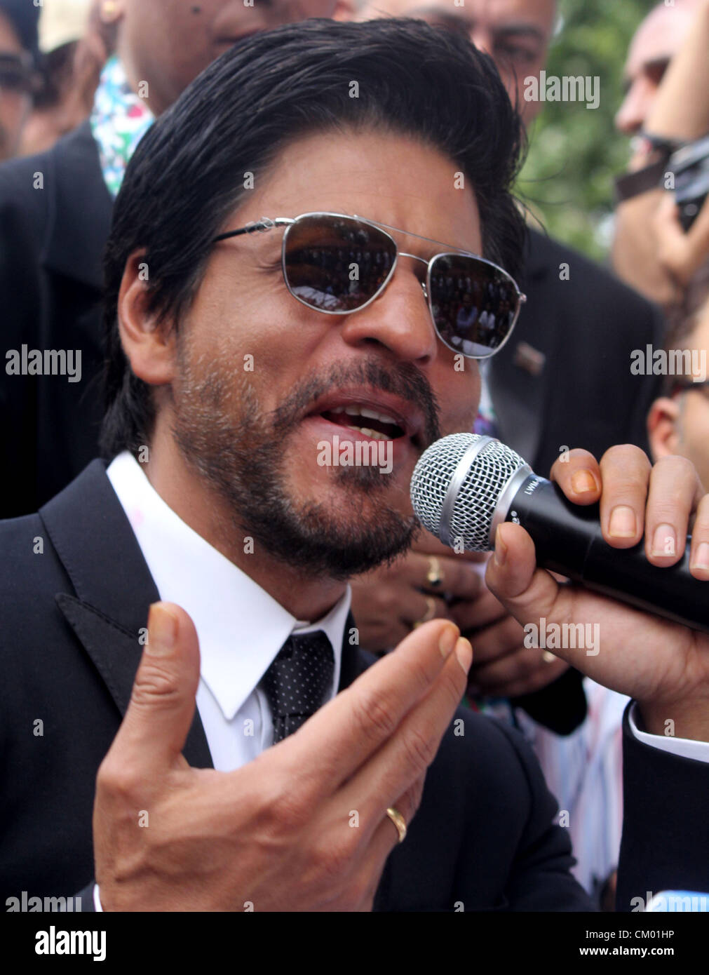 Sept. 6, 2012 - indian Bollywood actor Shah Rukh Khan speaks during a ...