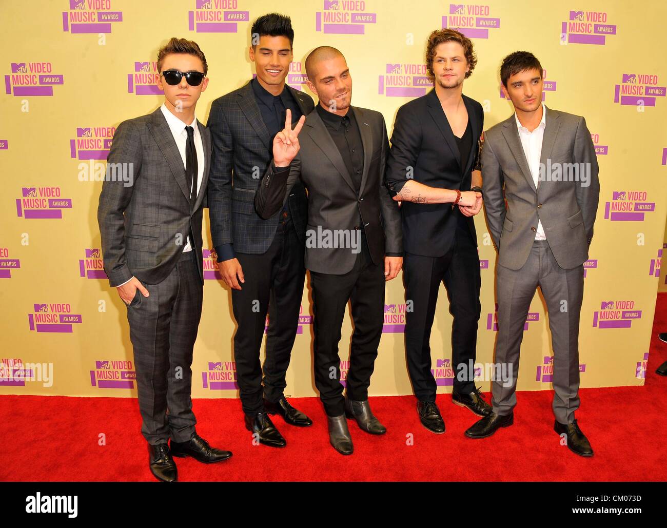 The Wanted at arrivals for 2012 MTV Video Music Awards VMA - ARRIVALS, STAPLES Center, Los Angeles, CA September 6, 2012. Photo By: Dee Cercone/Everett Collection Stock Photo