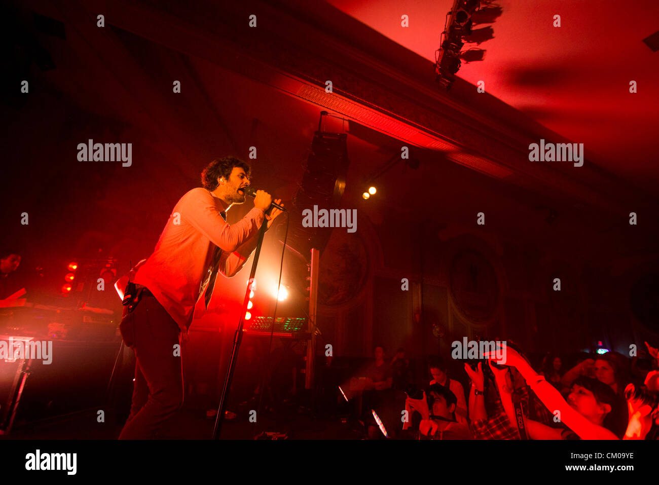 Portland, Oregon. 5th September 2012. Passion Pit performs onstage at the Crystal Ballroom in Portland, Oregon, USA as part of MusicFest NW on 5 Sept 2012. Photo Credit:  Anthony Pidgeon/ Alamy Live News Stock Photo