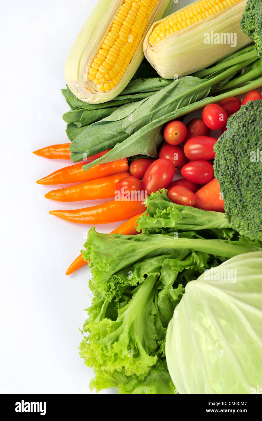 Fresh vegetables isolated on white background Stock Photo - Alamy