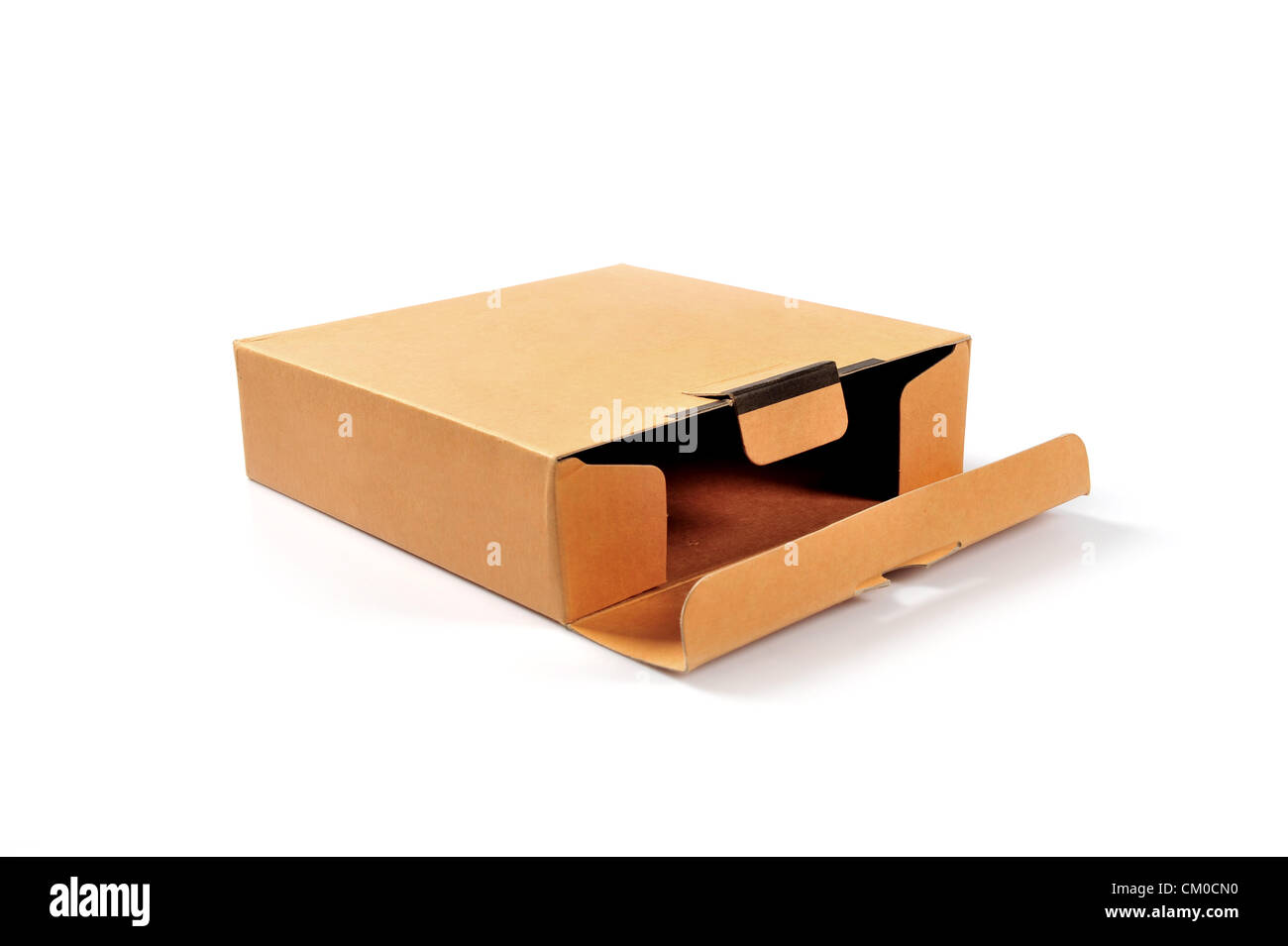 open cardboard box, isolated on white Stock Photo
