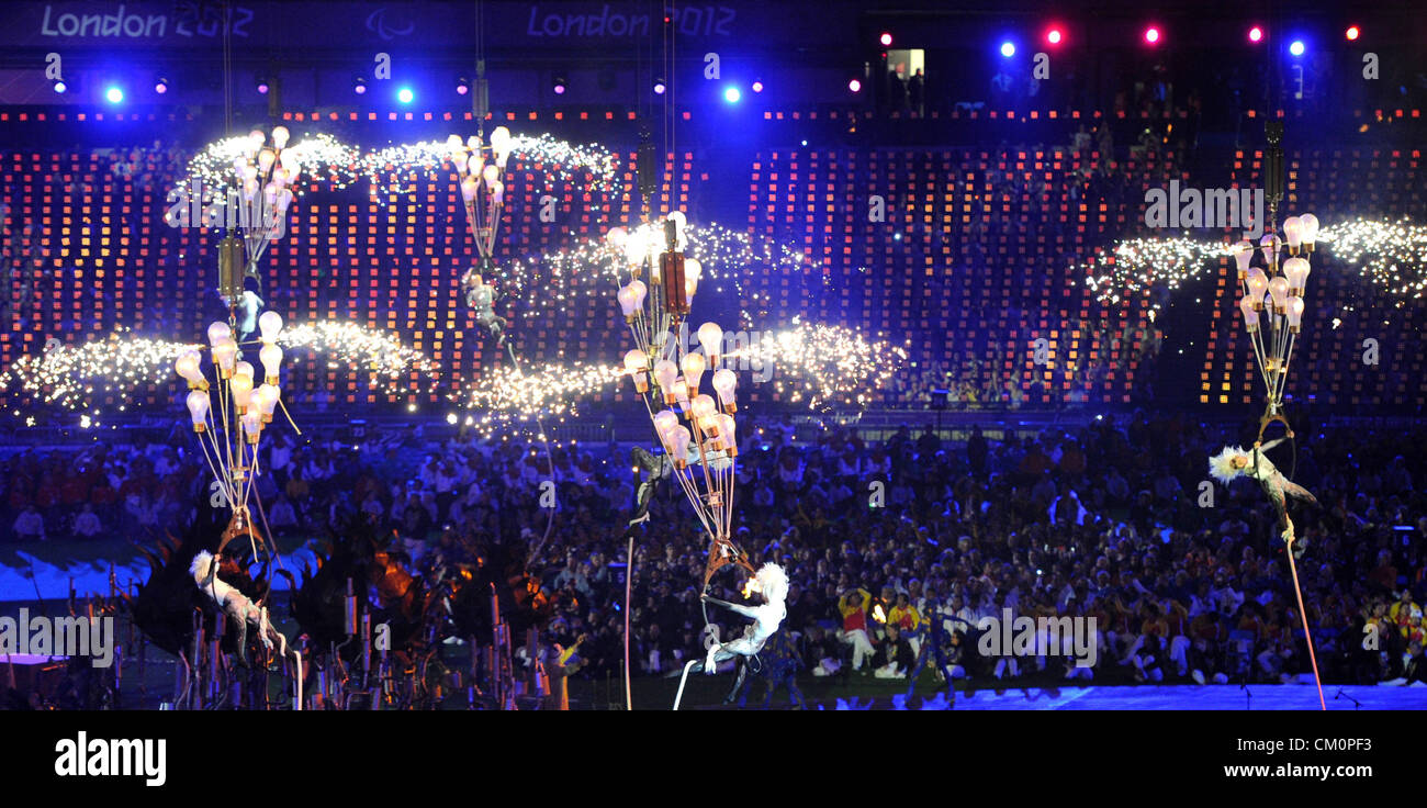 Perform London 09.09.2012. London, England. Artists perform during the Closing ...