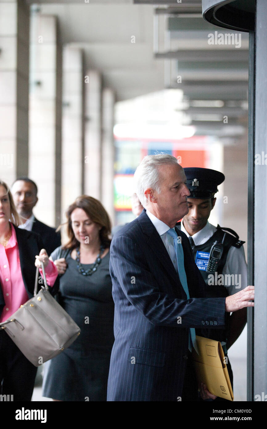 Tim O'Toole, CEO of First Group arriving at Portcullis House to be questioned by The Transport Select Committee regarding the West Coast Main line franchise. Stock Photo