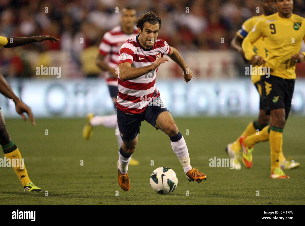 11.09.2012. Columbus, Ohio, USA.  Graham Zusi (USA). The United States Men's National Team played the Jamaica Men's National Team at Columbus Crew Stadium in Columbus, Ohio in a CONCACAF Third Round World Cup Qualifying match for the FIFA 2014 Brazil World Cup. Stock Photo