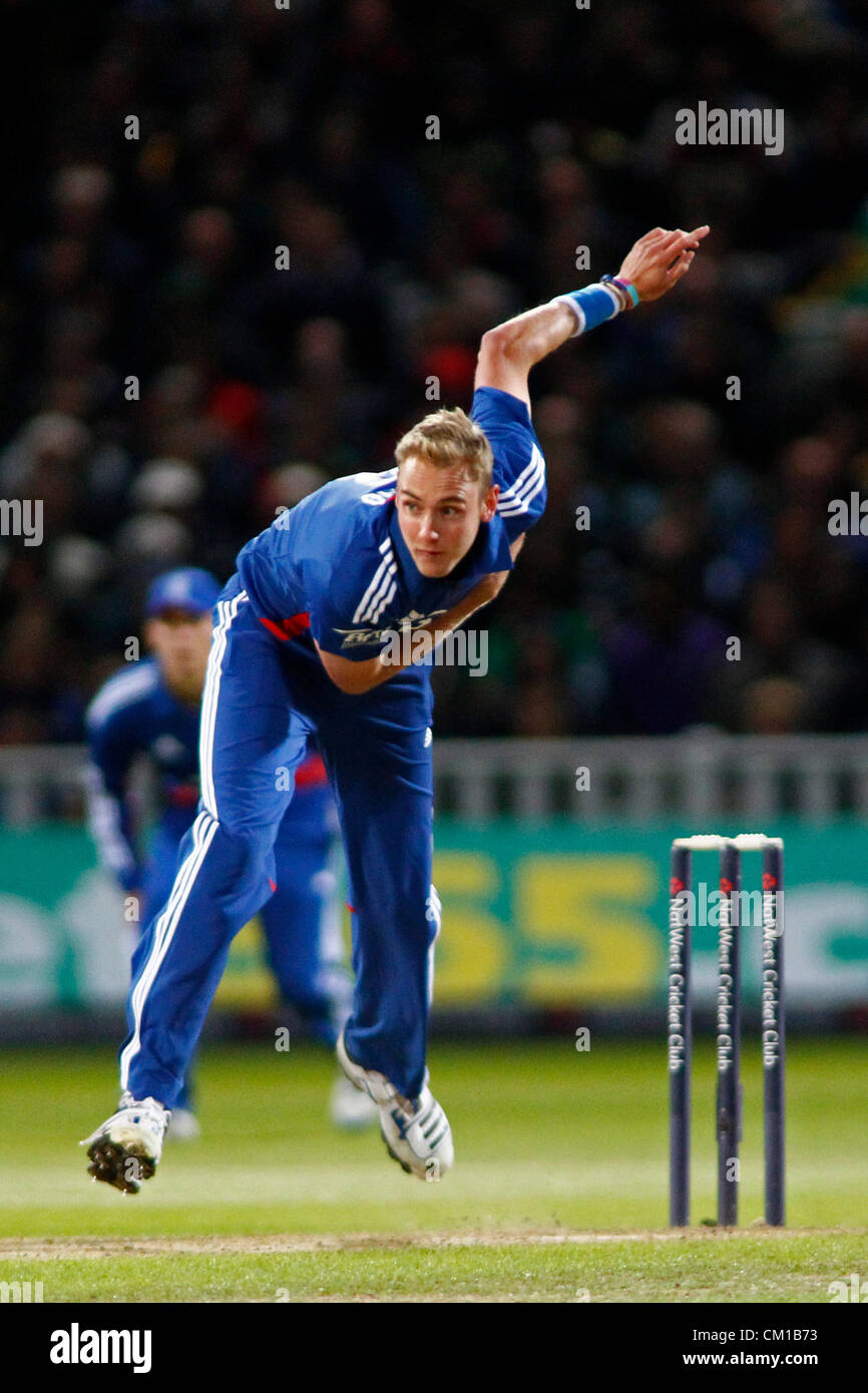 12/09/2012 Edgbaston, England. Stuart Broad bowling during the 3rd Nat ...