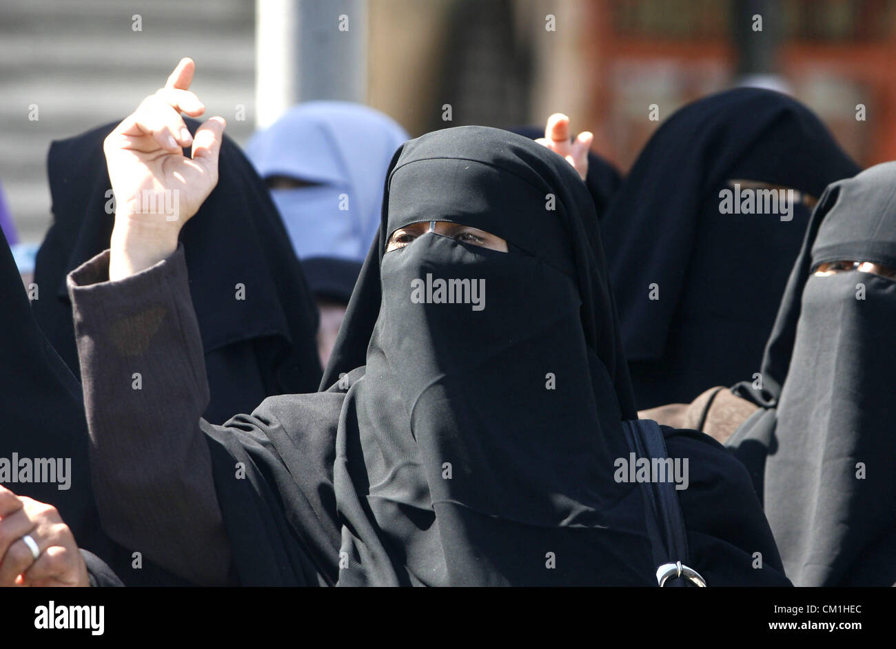 Sept. 14, 2012 - Rafah, Gaza Strip, Palestinian Territory - Palestinian women shout anti-US slogans during a demonstration against the controversial film 'Innocence of Muslims' in Rafah southern Gaza strip, on September 14, 2012. The controversial low budget film reportedly made by an Israeli-American which portrays Muslims as immoral and gratuitous, sparked fury in Libya, where four Americans including the ambassador were killed on Tuesday when a mob attacked the US consulate in Benghazi, and has led to protests outside US missions in Morocco, Sudan, Egypt, Tunisia and Yemen  (Credit Image: © Stock Photo