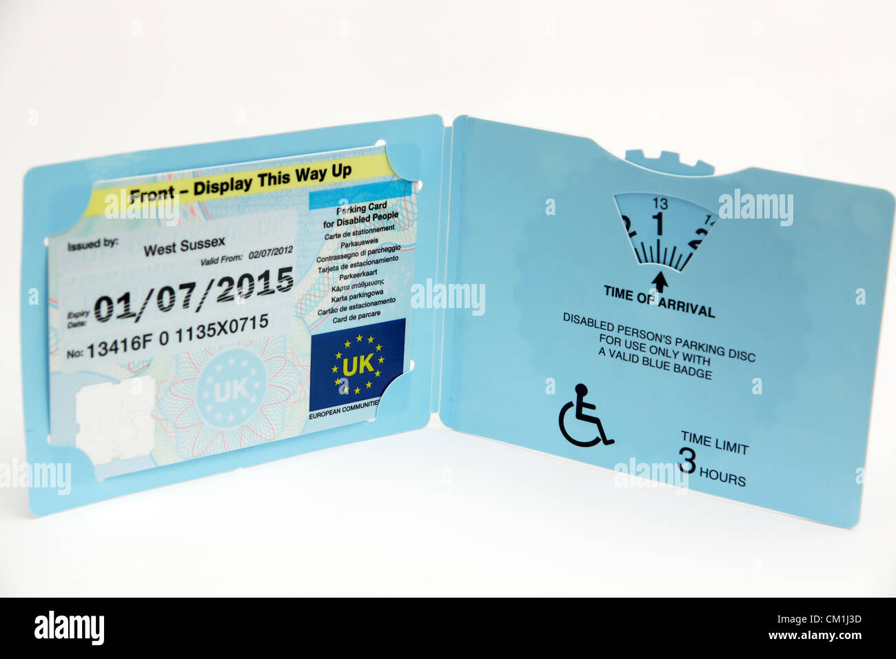 Parking card for disabled people (Disabled person's parking disc a