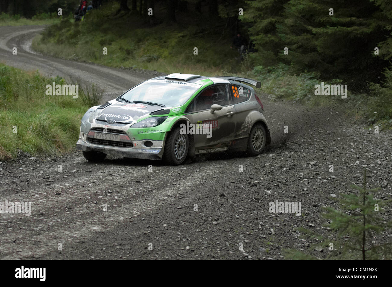 14th September 2012 - Devils Bridge - Mid Wales : WRC Wales Rally GB SS6 Myherin stage :  Edoardo Bresolin and co driver Rudy Pollet of Italy in their Ford Fiesta RRC. Stock Photo