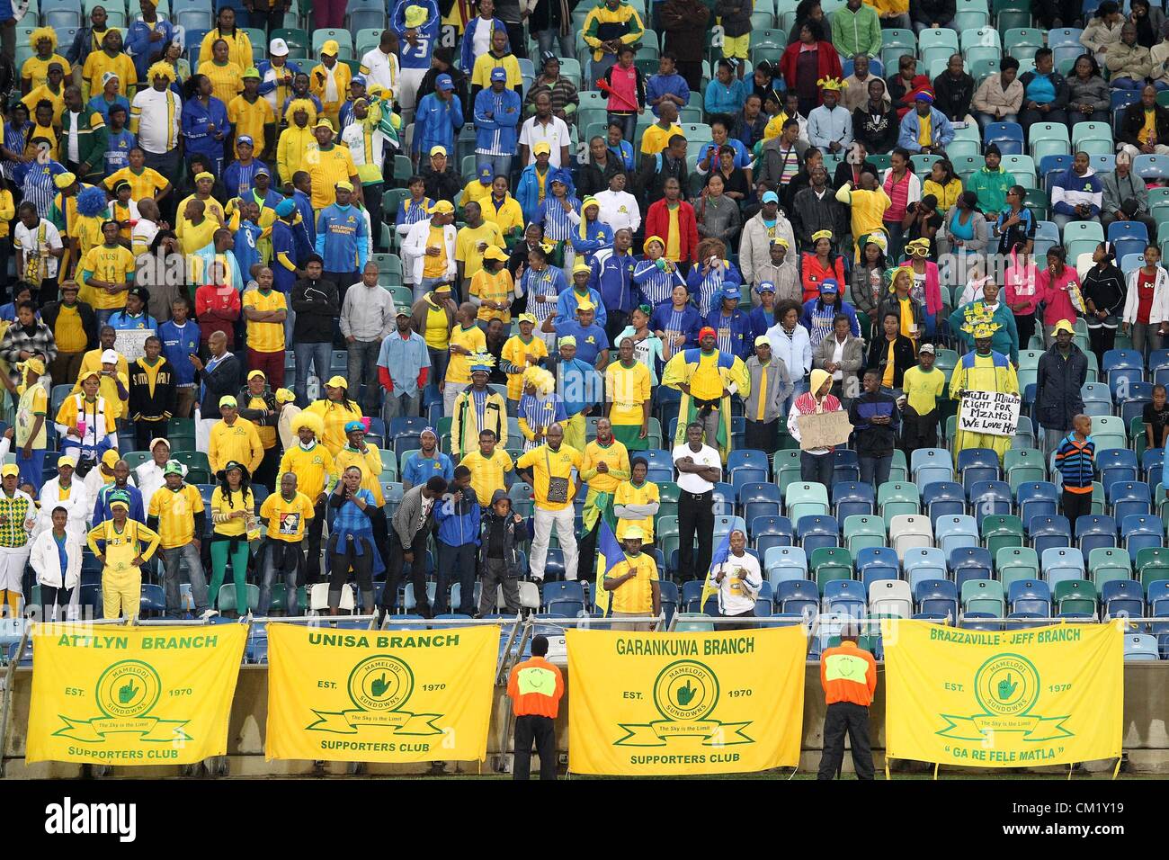 DURBAN, SOUTH AFRICA - SEPTEMBER 15,Sundowns fans during the Absa ...