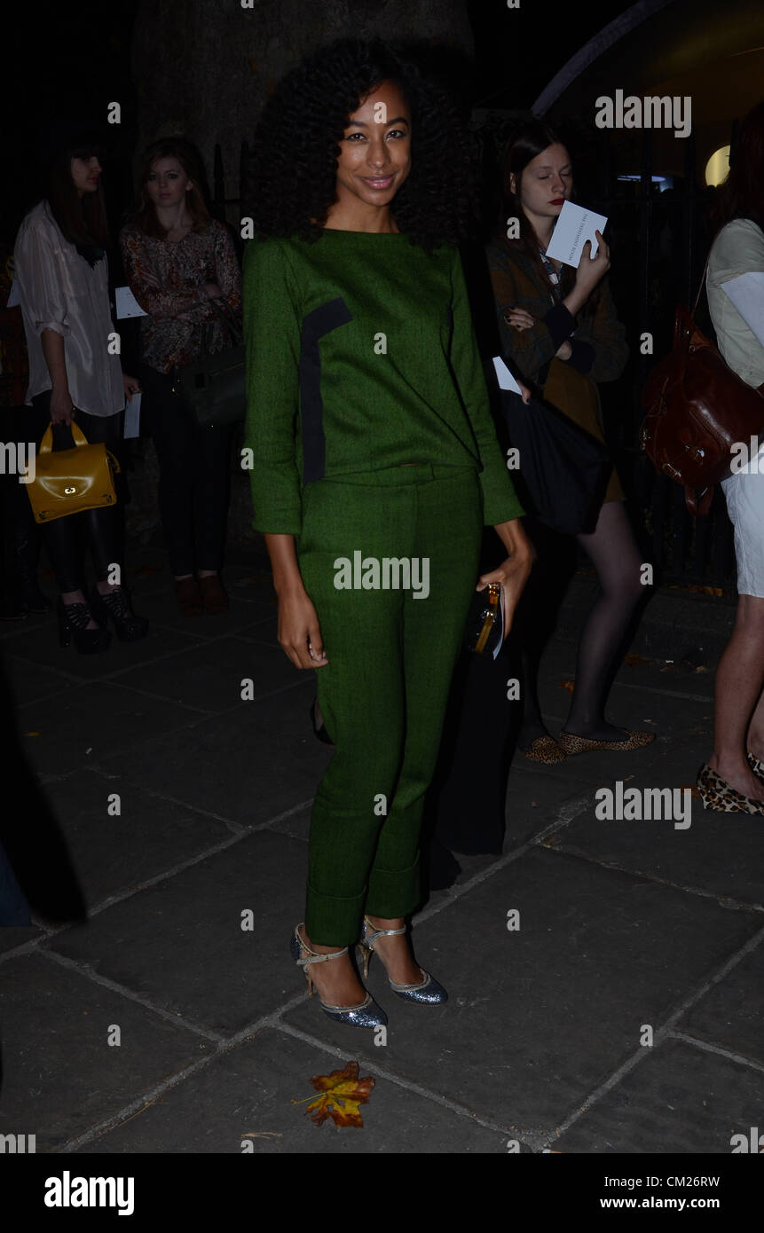 September 17th 2012: Corinne Bailey Rae Spotted at the Topshop Space during  London Fashion Week, London, UK. Guests seen at the Philip Treacy Catwalk  Show Arrivals Stock Photo - Alamy