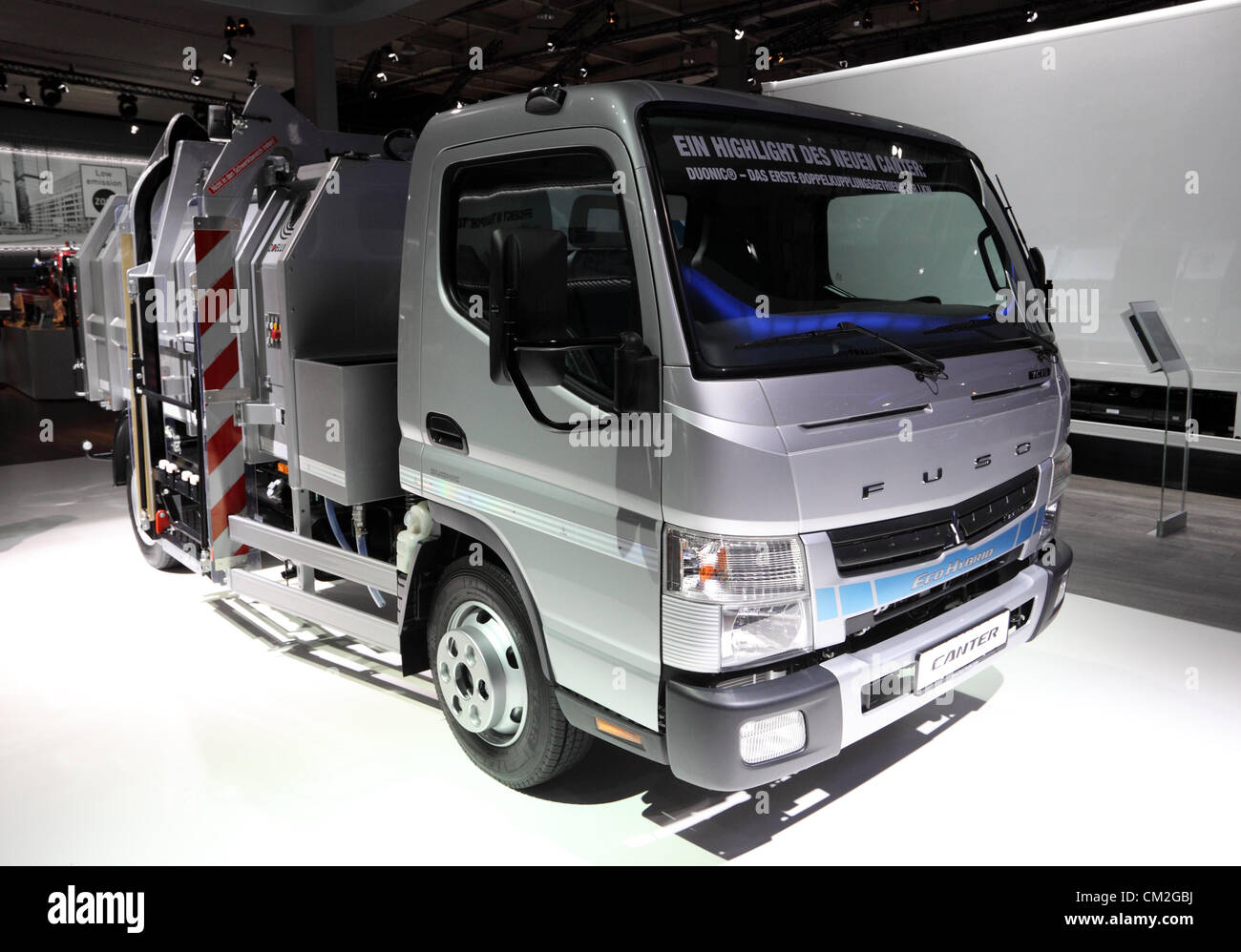 New Mitsubishi Fuso EcoHybrid Duonic Truck at the International Motor Show for Commercial Vehicles Stock Photo