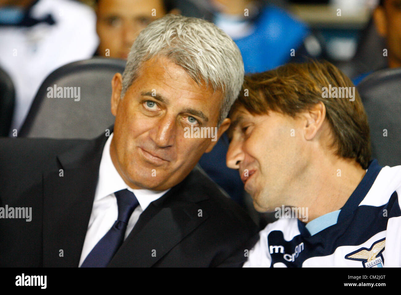 20.09.2012 London, ENGLAND:  Vladimir Petkovic Head Coach of S.S. Lazio in action during the Europa League Group J match between Tottenham Hotspur and SS Lazio at White Hart Lane Stadium Stock Photo