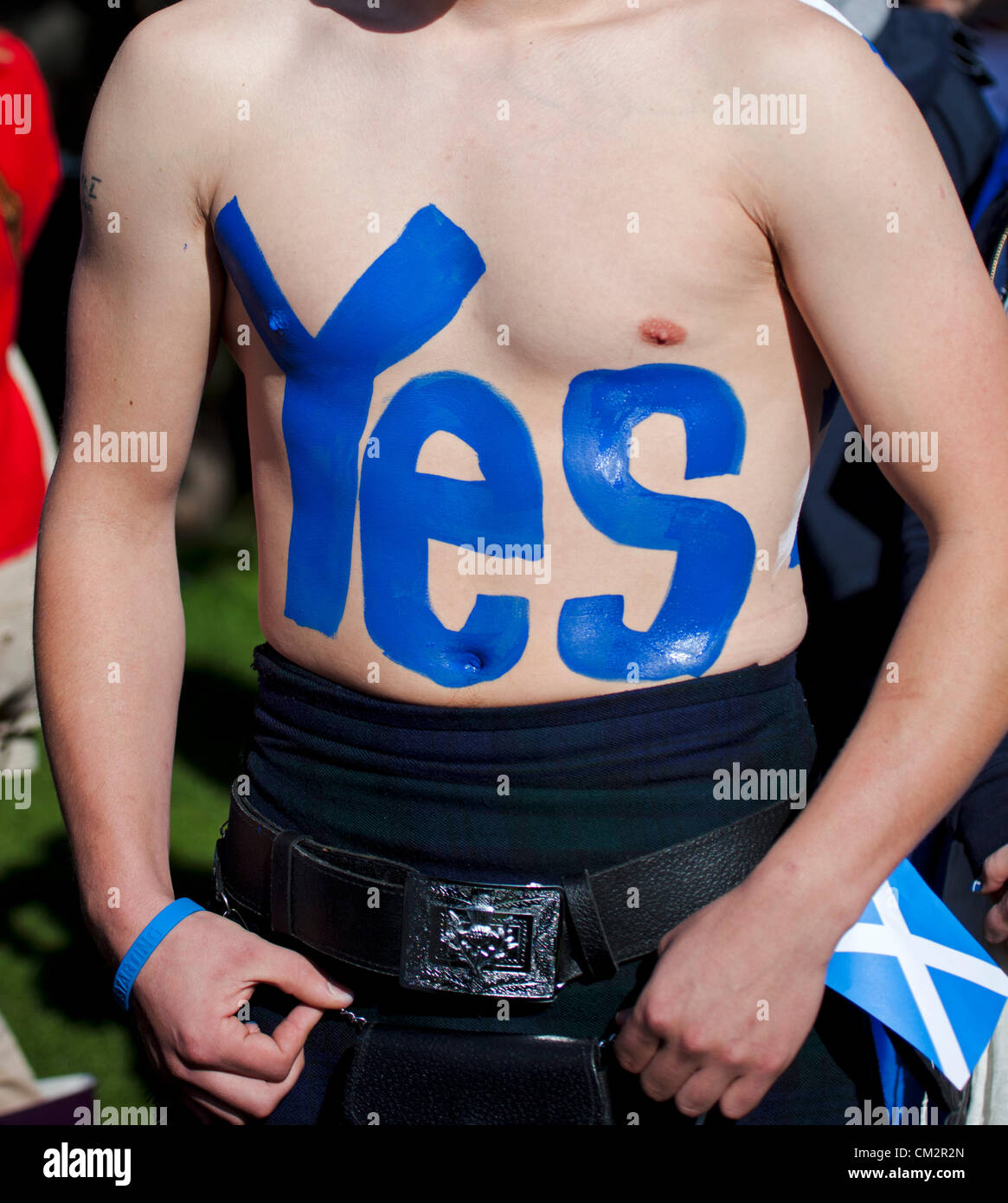 22 September 2012, Edinburgh, UK. an estimated five thousand people took part in an event in Edinburgh aimed at  demonstrating support for independence.  Princes Street Gardens. The rally was staged under the banner Independence for Scotland and is not part of the official Yes Scotland campaign. Stock Photo