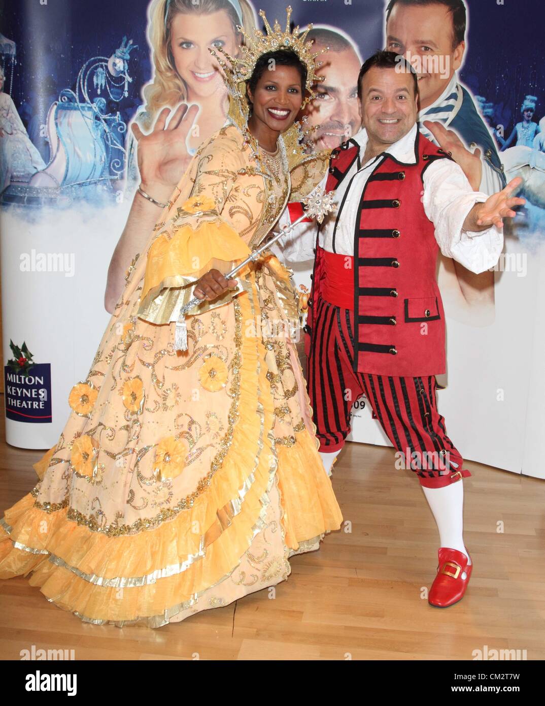 Kev Orkian and Deniece Pearson - 'Cinderella' Pantomime Press Launch at Milton Keynes Theatre, Bucks - September 21st 2012  Photo by Keith Mayhew Stock Photo