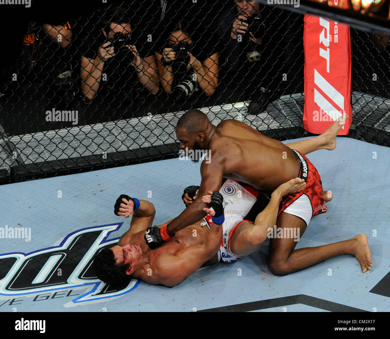 September 22, 2012. Toronto, Canada. UFC 152 Light Heavyweight Title Bout held at Toronto's Air Canada Centre. In picture, Jon Jones vs Vitor Belfort. Jones retain his Championship Title after 3 rounds. (DCP/N8N) Stock Photo