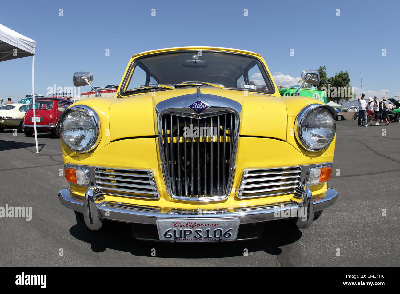 EL MONTE, CALIFORNIA, USA - SEPTEMBER 23, 2012 - The Riley Elf from the 1960's was a luxurious mini on display at the El Monte Airshow on September 23, 2012. Stock Photo
