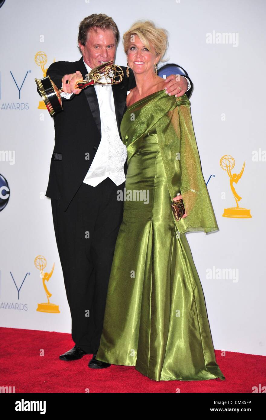 Tom Berenger Laura Moretti inpress room64th Primetime Emmy Awards - PRESS  ROOM 2 Nokia Theatre L.A LIVE Los Angeles CA Stock Photo - Alamy