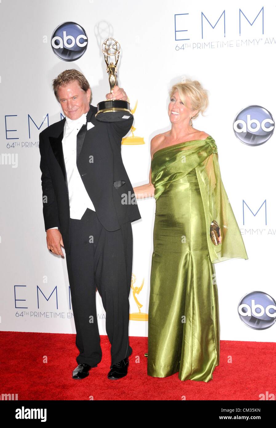 Laura Moretti Tom Berenger inpress room64th Primetime Emmy Awards - PRESS ROOM Nokia Theatre L.A LIVE Los Angeles CA September Stock Photo