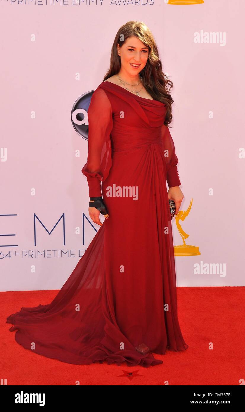 Mayim Bialik arrivals64th Primetime Emmy Awards - ARRIVALS Nokia Theatre L.A LIVE Los Angeles CA September 23 2012 Photo Dee Stock Photo - Alamy