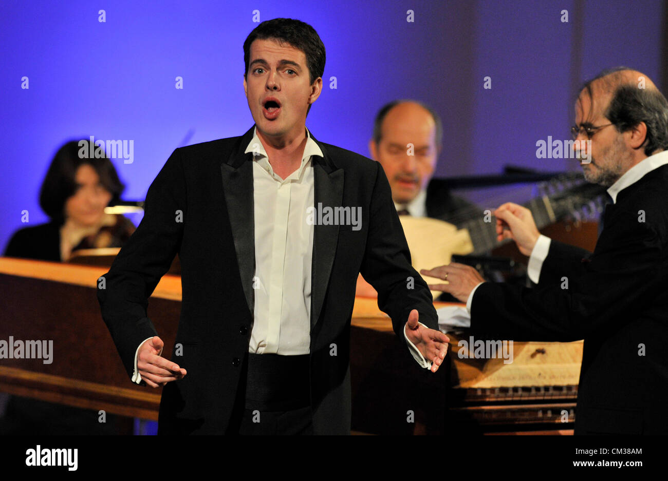 Philippe Jaroussky, French sopranist countertenor, performs during music festival Strings of autumn in Prague, Czech Republic, September 23, 2012. (CTK Photo/Vit Simanek) Stock Photo