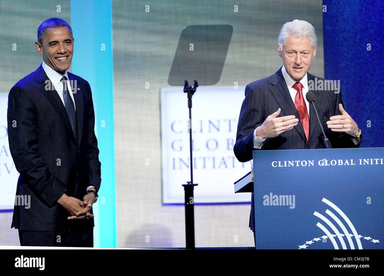 Barack Obama, Bill Clinton in attendance for Clinton Global Initiative ...