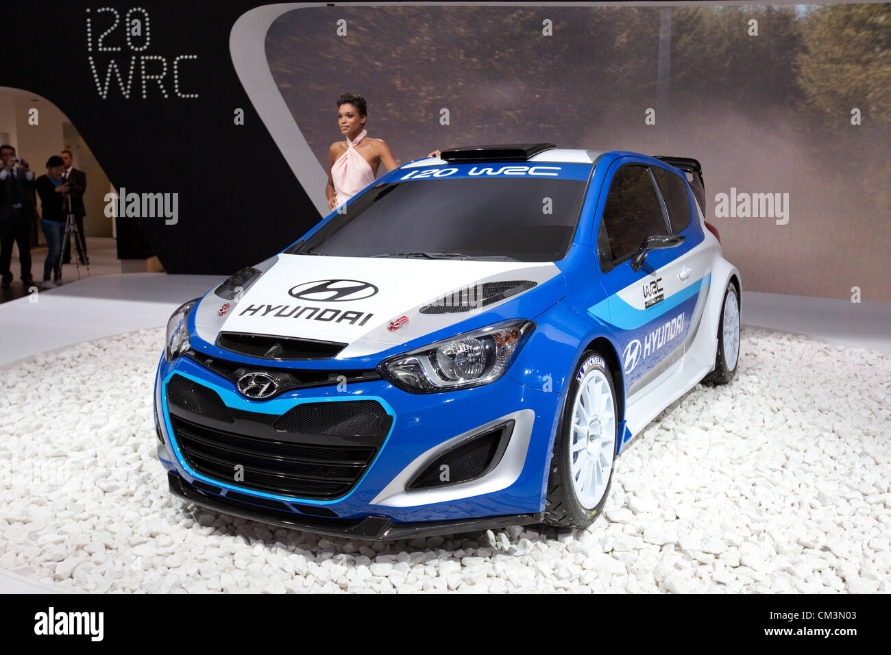 Racing car Hyundai i20 WRC was presented in World Premier during Paris ...