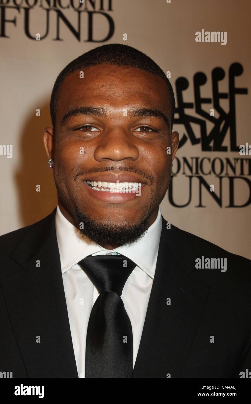 Sept. 24, 2012 - New York, New York, U.S. - JORDAN BURROUGHS THE BUONICONTI FUND HOSTS 27TH ANNUAL GREAT SPORTS LEGENDS DINNER TO BENEFIT THE MIAMI PROJECT TO CURE PARALYSIS.09-24-2012.(Credit Image: © Mitchell Levy/Globe Photos/ZUMAPRESS.com) Stock Photo