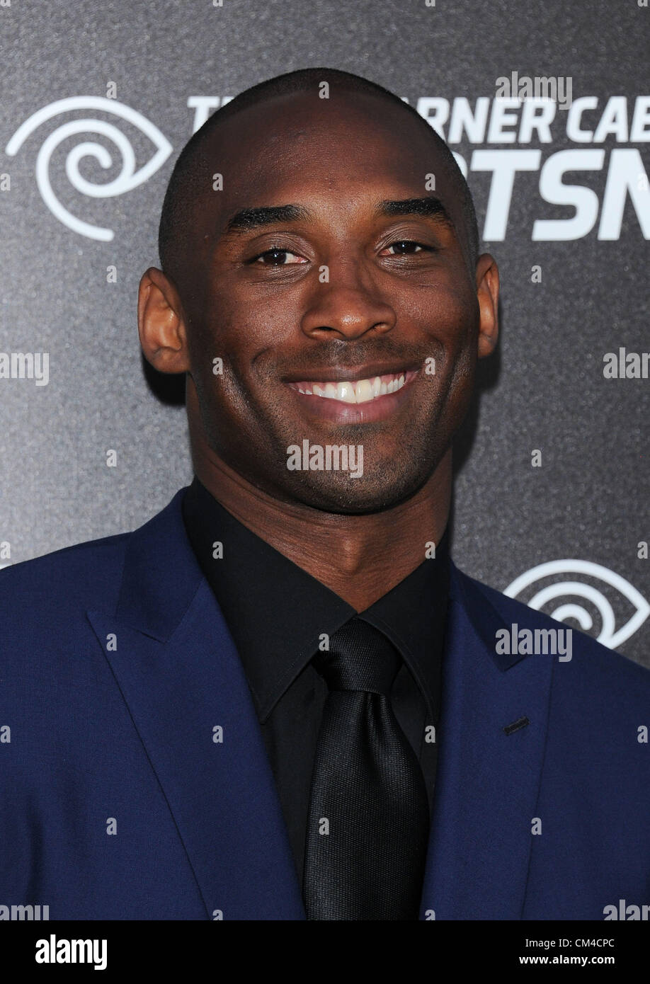 Kobe Bryant arrives at the Time Warner cable sports TV channel launch in El Segundo, CA. 1st Oct 2012. USA. Stock Photo
