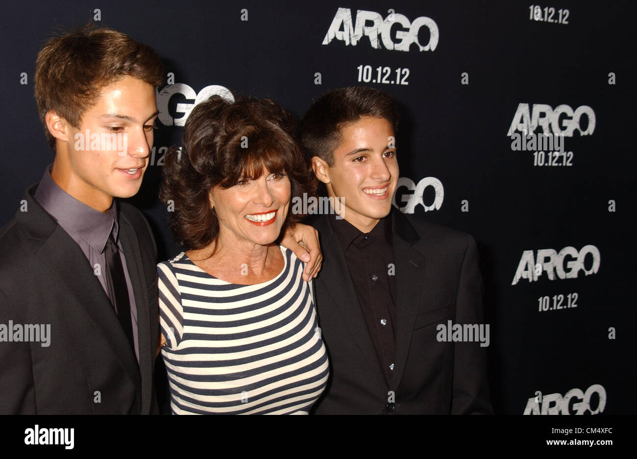Oct. 4, 2012 - Hollywood, California, U.S. - Adrienne Barbeau & .Sons  attend the Premiere Of '' Argo'' at the.Academy Theater in Beverly Hills,Ca on October 4,2012. 2012(Credit Image: © Phil Roach/Globe Photos/ZUMAPRESS.com) Stock Photo