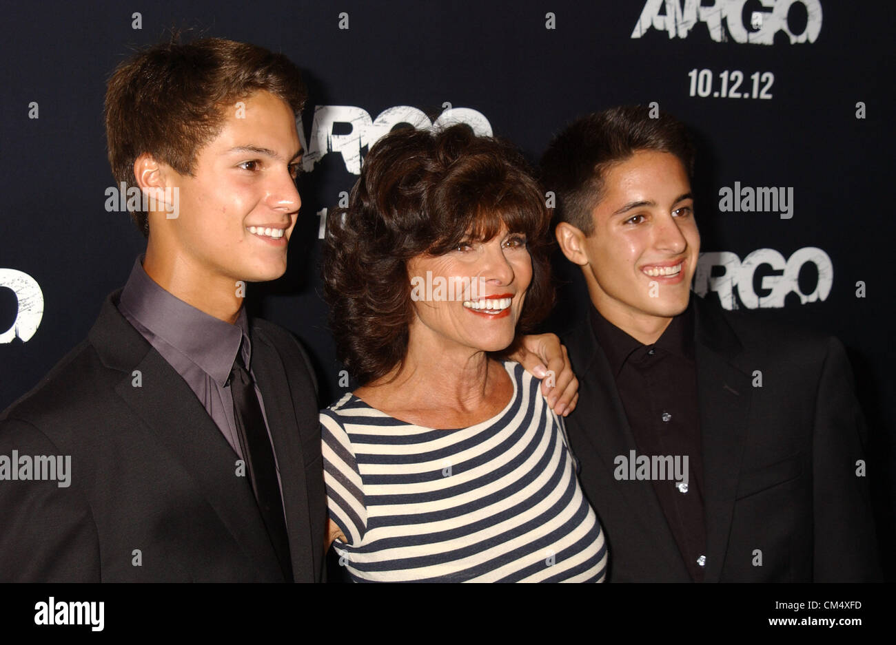 Oct. 4, 2012 - Hollywood, California, U.S. - Adrienne Barbeau & .Sons  attend the Premiere Of '' Argo'' at the.Academy Theater in Beverly Hills,Ca on October 4,2012. 2012(Credit Image: © Phil Roach/Globe Photos/ZUMAPRESS.com) Stock Photo