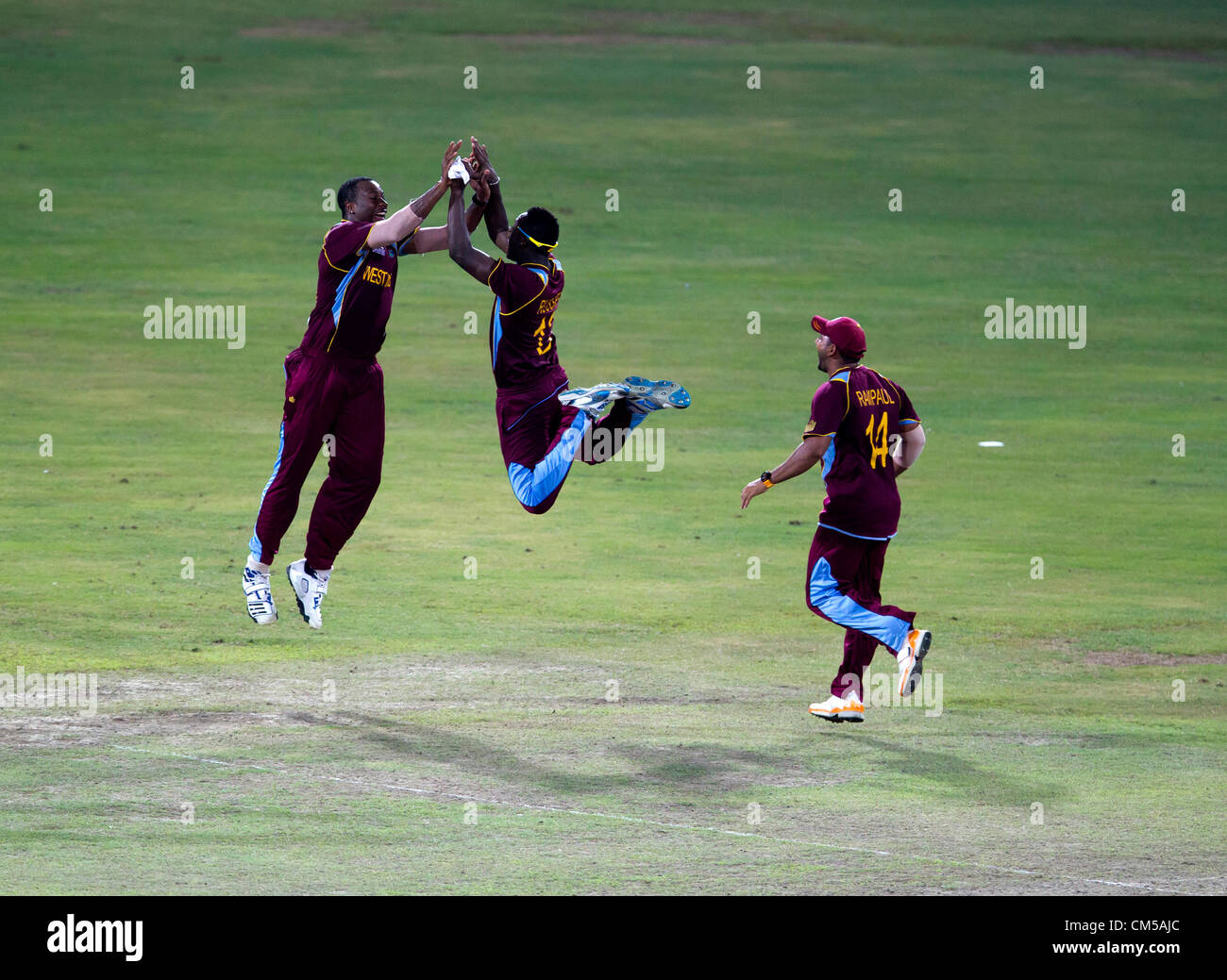 Pollock and Russel take off after the last Sri Lankan wicket Stock Photo