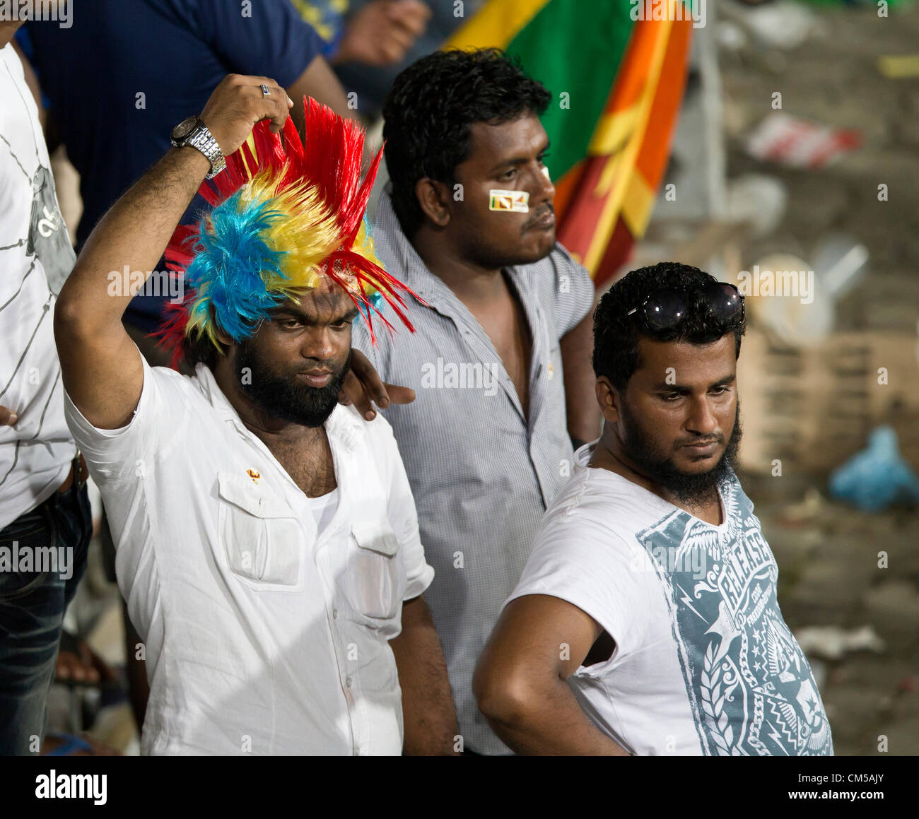 Distraught Sri Lankan fans Stock Photo
