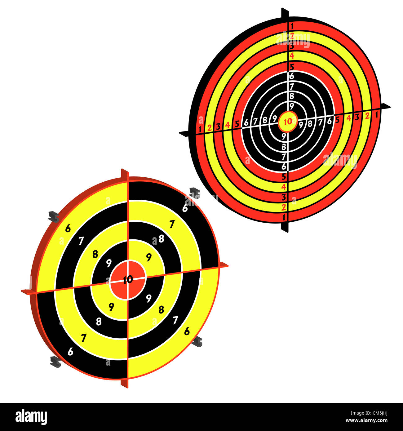 Set targets for practical pistol shooting, exercise. illustration Stock