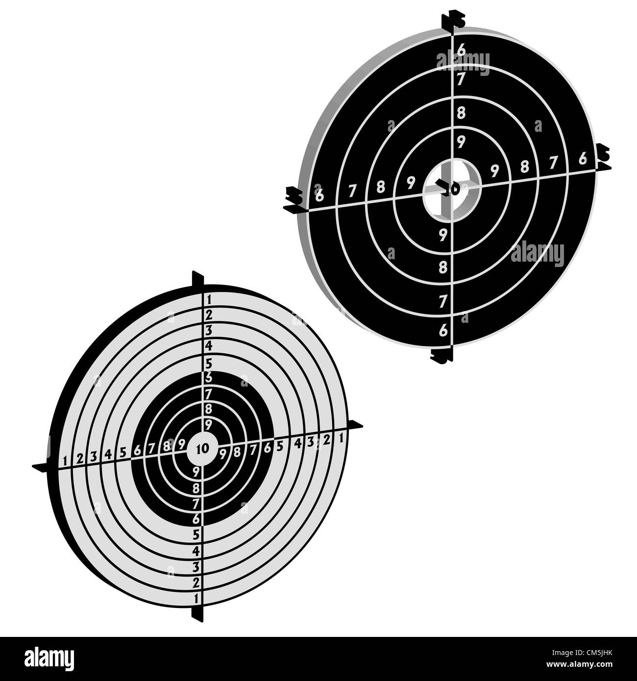 Set targets for practical pistol shooting, exercise.  illustration Stock Photo